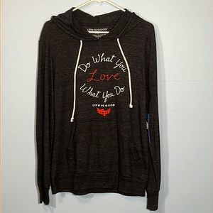 Life Is Good Black Hoodie w/ “Do What You Love, Love What You Do” & EP logo